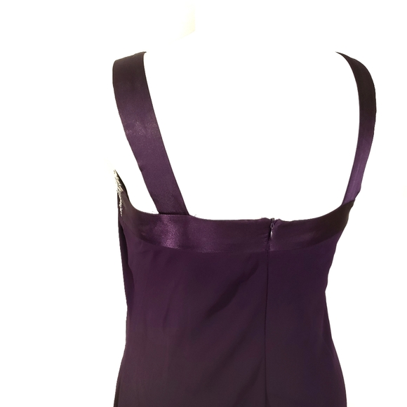 Scarlett Nite Purple Chiffon A-Line Dress Size 12 - Picture 6 of 11